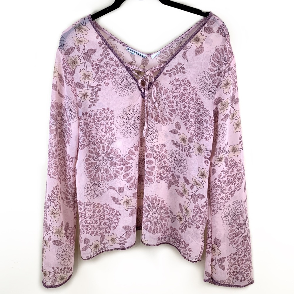 bell sleeve floral v neck boho paisley tunic top